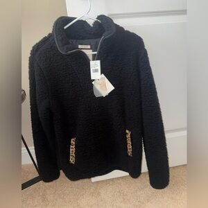 Thread & Supply Black Sherpa with Leopard Details